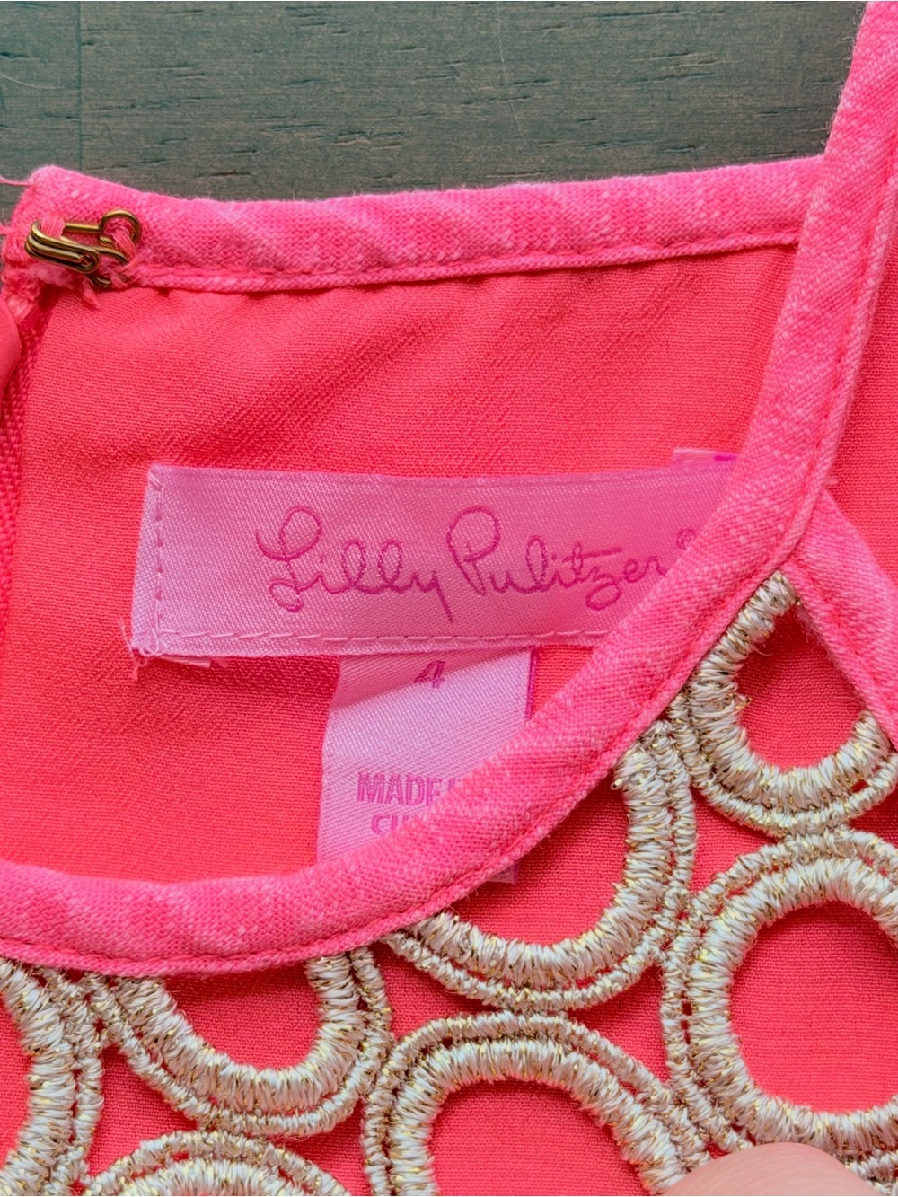 Lilly Pulitzer Larina Shift Dress Pink Sun Ray Gold Lattice Cutout Coastal Prep - Picture 11 of 12